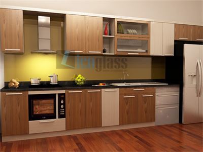 KÍNH ỐP BẾP MÀU VÀNG CHANH 